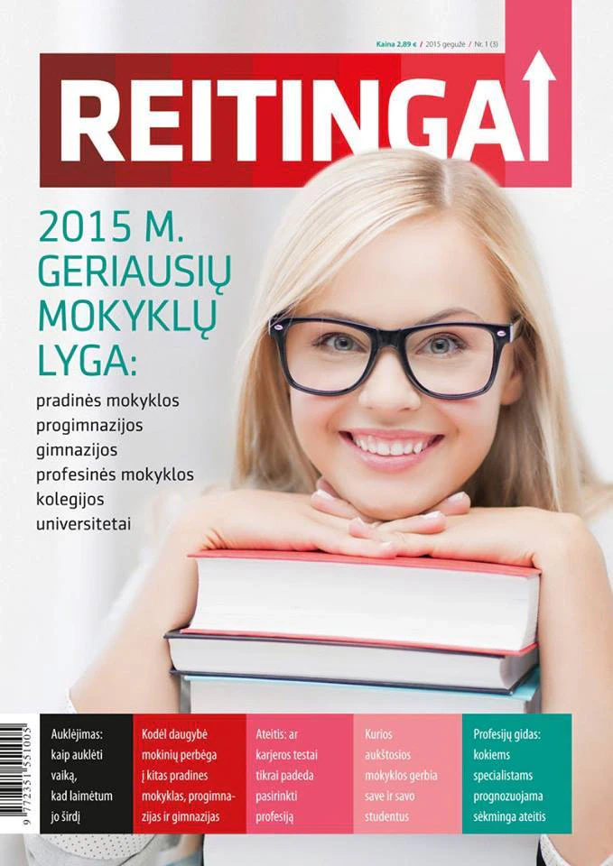 Žurnalo „Reitingai“ viršelis „2015 m. geriausių mokyklų lyga“