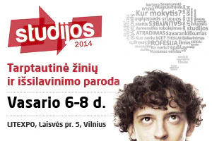 Parodos „Studijos 2014“ baneris: tarptautinė žinių ir išsilavinimo paroda vasario 6–8 d., Litexpo Parodos „Studijos 2014“ baneris: tarptautinė žinių ir išsilavinimo paroda vasario 6–8 d., Litexpo