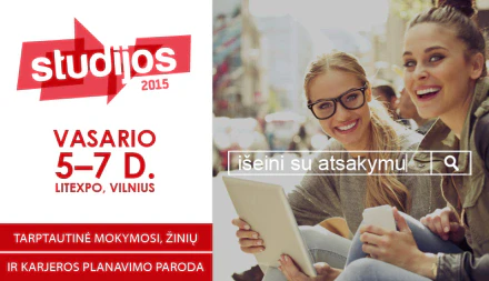 Parodos „Studijos 2015“ baneris: vasario 5–7 d., Litexpo, Vilnius